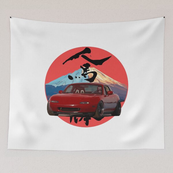 Item preview, Red NA Mazda Miata/MX-5 - Mount Fuji Jinba Ittai Roadster Life  designed and sold by mudfleap.
