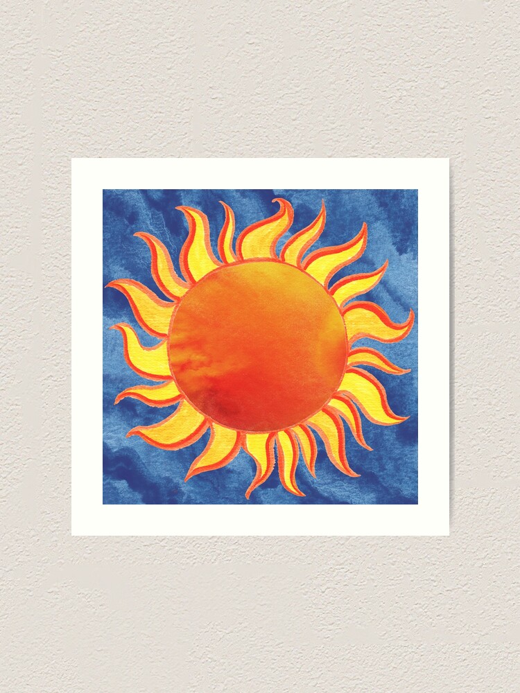 Gorgeous Sun Watercolor Painting Art Print