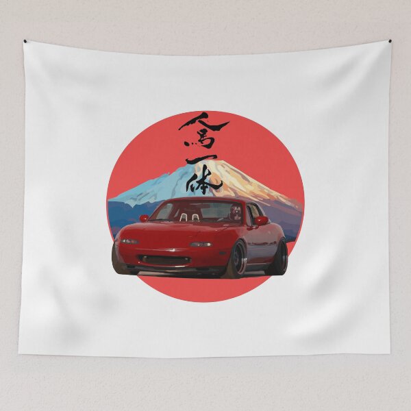Item preview, Red NA Mazda Miata/MX-5 - Mount Fuji Jinba Ittai Roadster Life  designed and sold by mudfleap.
