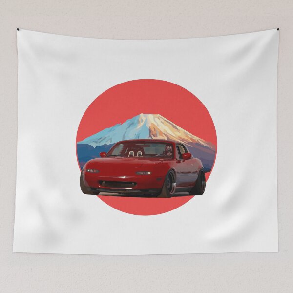 Item preview, Simple Red NA Mazda Miata/MX-5 - Mount Fuji Jinba Ittai Roadster Life  designed and sold by mudfleap.