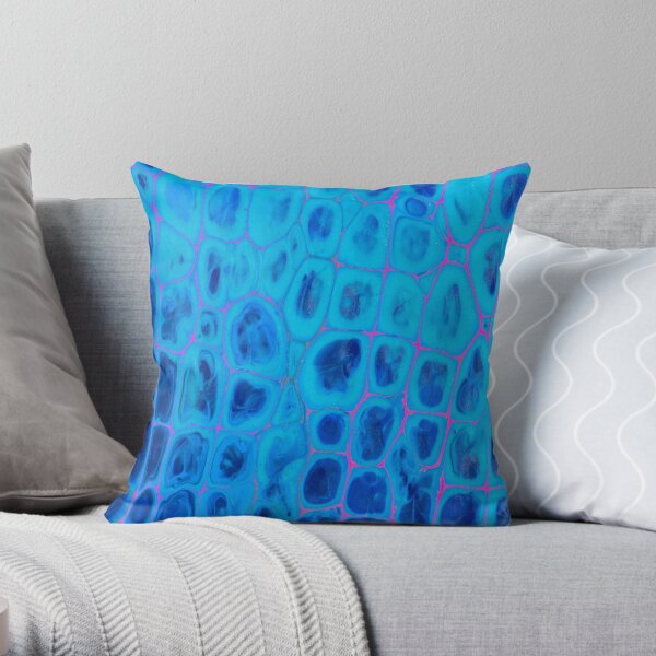 Blue Cells Throw Pillow