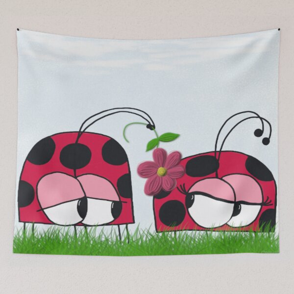 Item preview, Ladybug Wooing His New Love Illustration designed and sold by OneArtsyMomma.