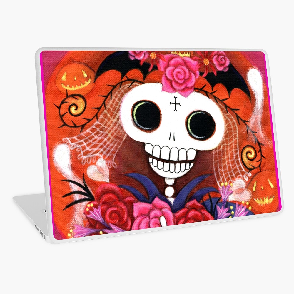 Halloween Skelly Braut Laptop Folie