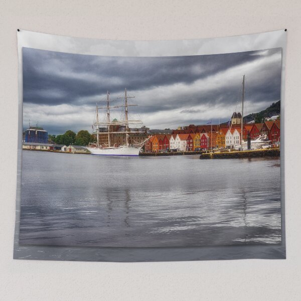 Item preview, Statsraad Lehmkuhl in Bergen Harbor designed and sold by Kathy Weaver.