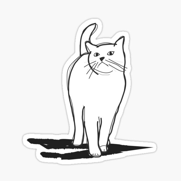 white cat Sticker