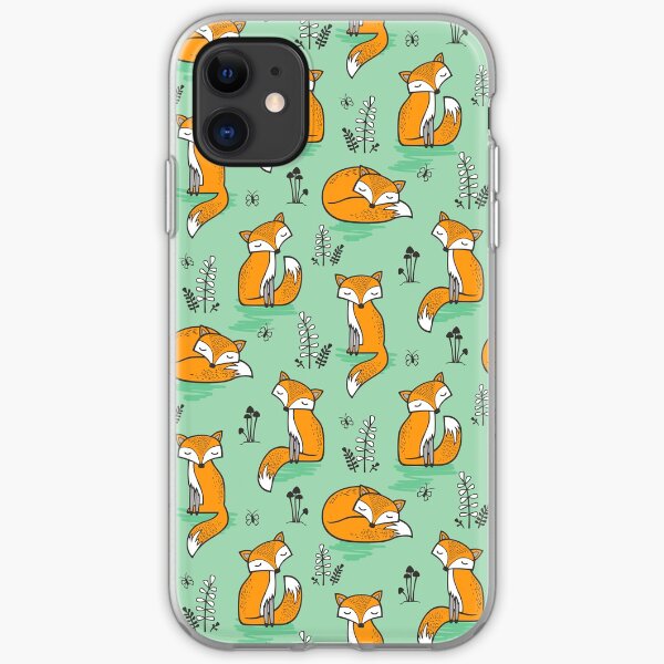 Dreamy Fox in Green iPhone Soft Case