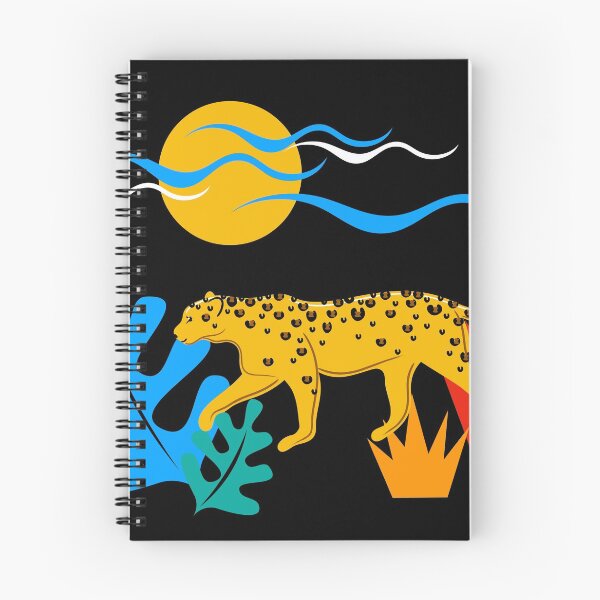 Item preview, Walking Leopard Illustration ( black background ) designed and sold by Adam Regester.