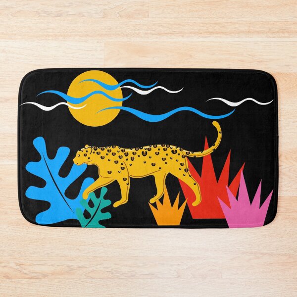 Item preview, Walking Leopard Illustration ( black background ) designed and sold by Adam Regester.