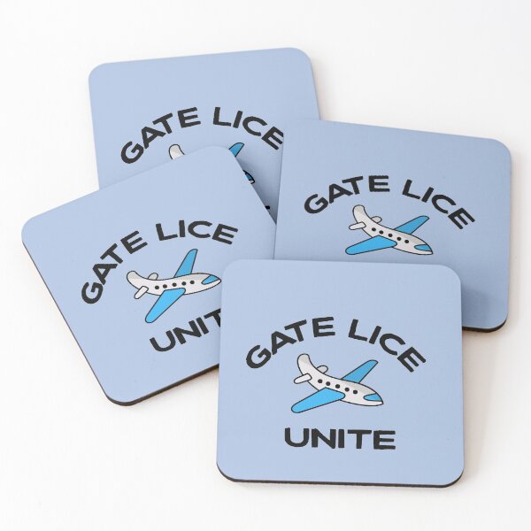 Item preview, Gate Lice Unite frequent flyer message, with cartoon airplane, for the crowds in the boarding process at airport terminals designed and sold by mkopka.