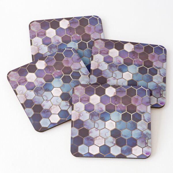 Item preview, RUGGED MARLBE HEXAGON BLUE DARK by Monika Strigel designed and sold by SunlightStudios.
