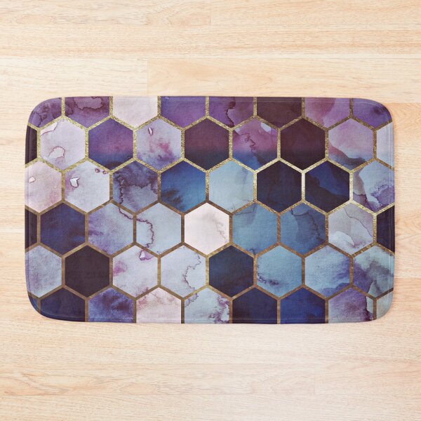 Item preview, RUGGED MARLBE HEXAGON BLUE DARK by Monika Strigel designed and sold by SunlightStudios.