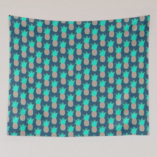 Item preview, Pineapples (Prussian Blue) designed and sold by The Wallpaper Files.