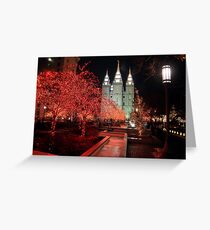 Salt Lake Temple - Christmas Lights Greeting Card