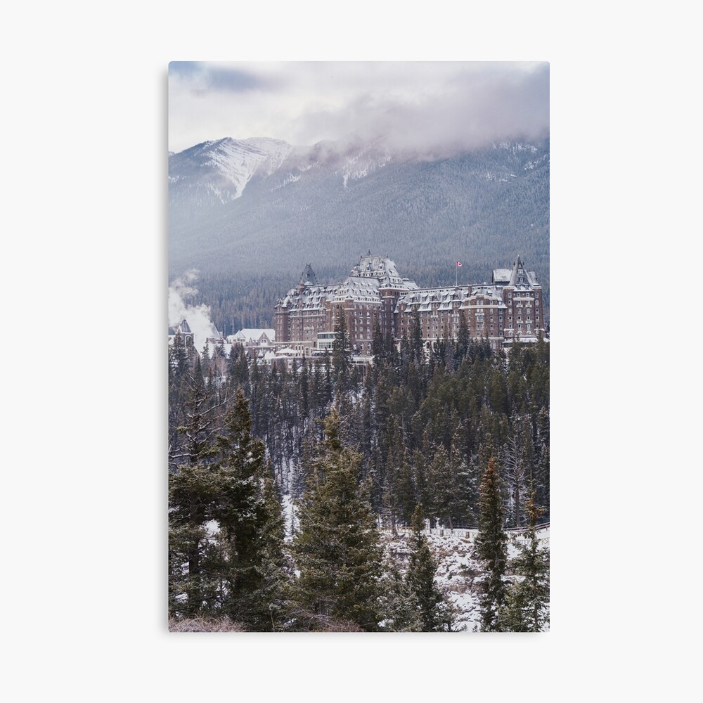Winter Scene View Of The Famous Fairmont Banff Springs Hotel As Seen From Surprise Corner In Banff National Park Poster By Mkopka Redbubble