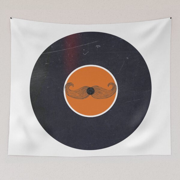 Item preview, Vinyl Record Handlebar Mustache designed and sold by Old Urban Farmhouse Design Studio.