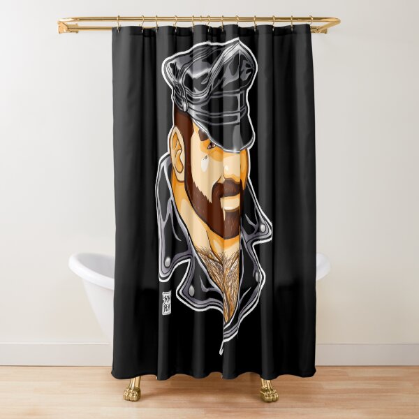 ADAM LIKES LEATHER Shower Curtain