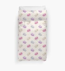 French Macaron Pattern - raspberry, pistachio, lemon & blueberry Duvet Cover