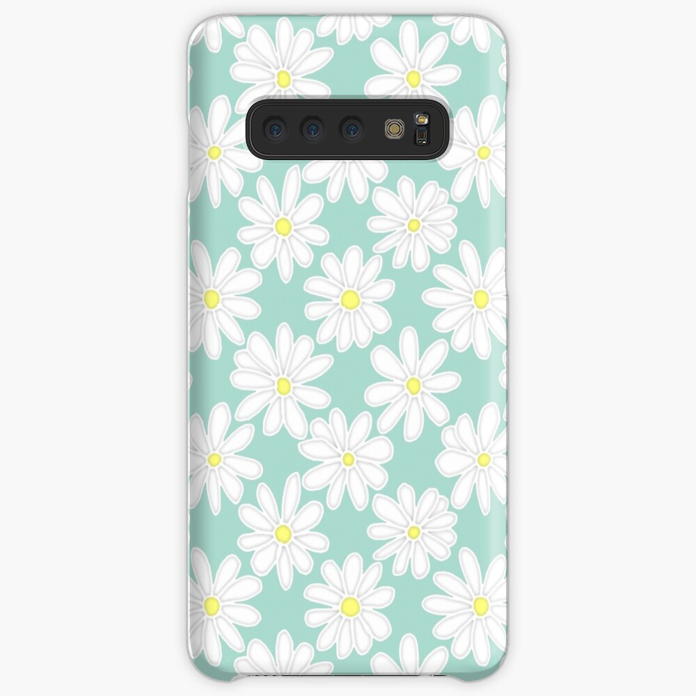 Bright Happy Daisies on Mint Case & Skin for Samsung Galaxy
