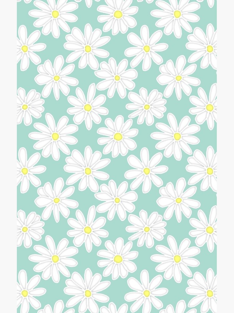 Bright Happy Daisies on Mint by PerrinLeFeuvre