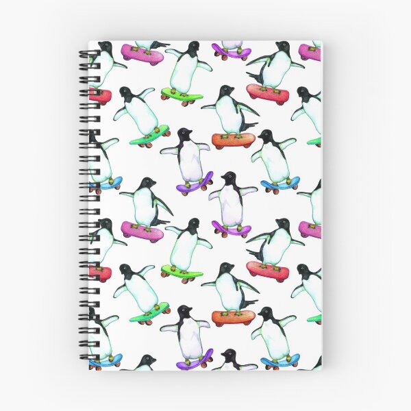 Item preview, Skating Penguins - a cute hand drawn pattern designed and sold by Perrin Le Feuvre.