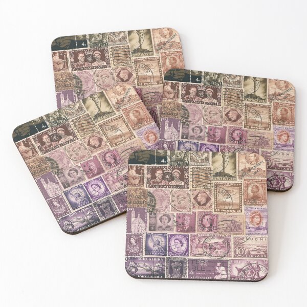 Item preview, Smoky Heather Postage Stamp Collage designed and sold by tanglecrafts.