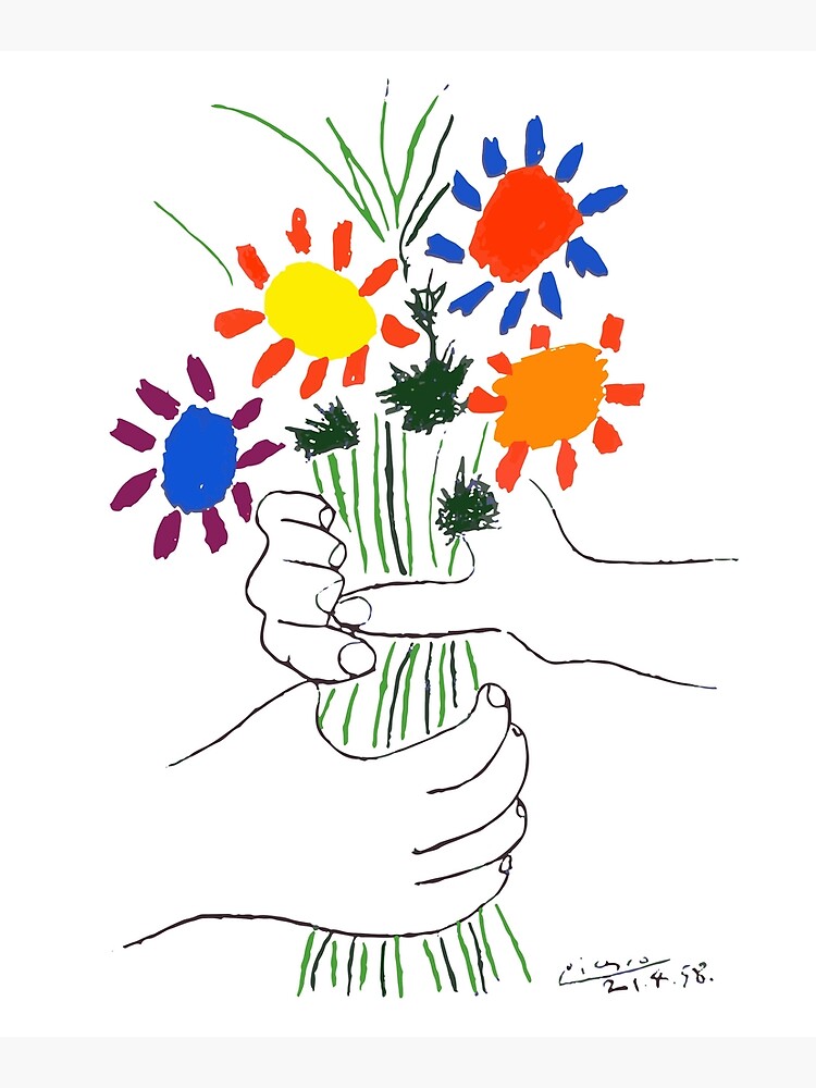 Pablo Picasso Bouquet Of Peace 1958 (Flowers Bouquet With Hands) or Le Bouquet de la Amitié (friendship) by clothorama