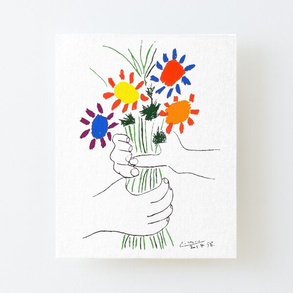 Pablo Picasso Bouquet Of Peace 1958 (Flowers Bouquet With Hands) or Le Bouquet de la Amitié (friendship) Canvas Mounted Print