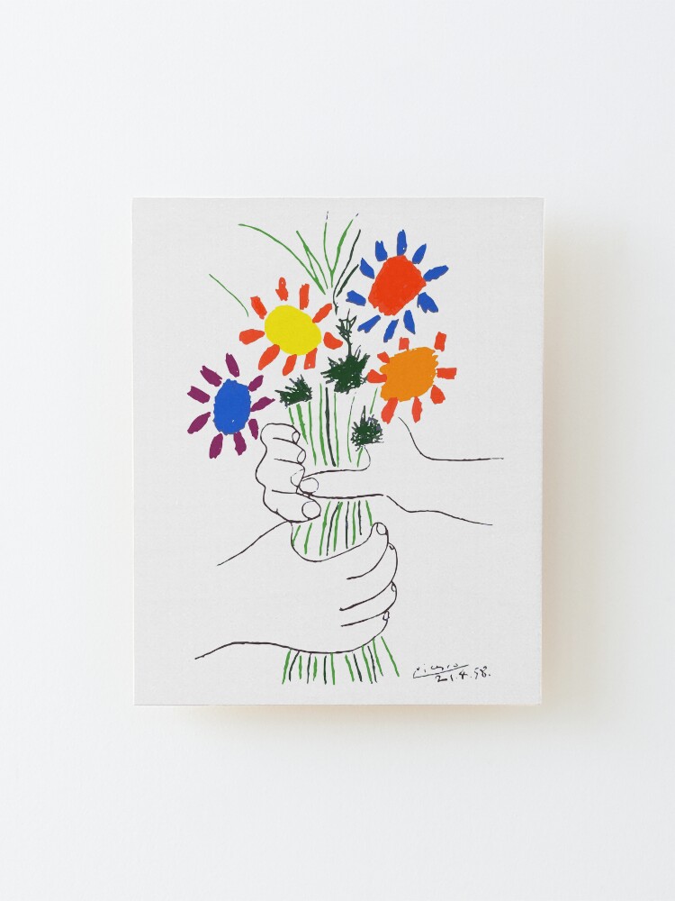 Alternate view of Pablo Picasso Bouquet Of Peace 1958 (Flowers Bouquet With Hands) or Le Bouquet de la Amitié (friendship) Mounted Print
