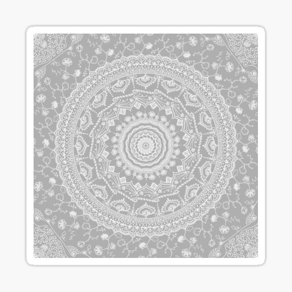 Item preview, Secret garden mandala in soft gray designed and sold by Maria  Singh.