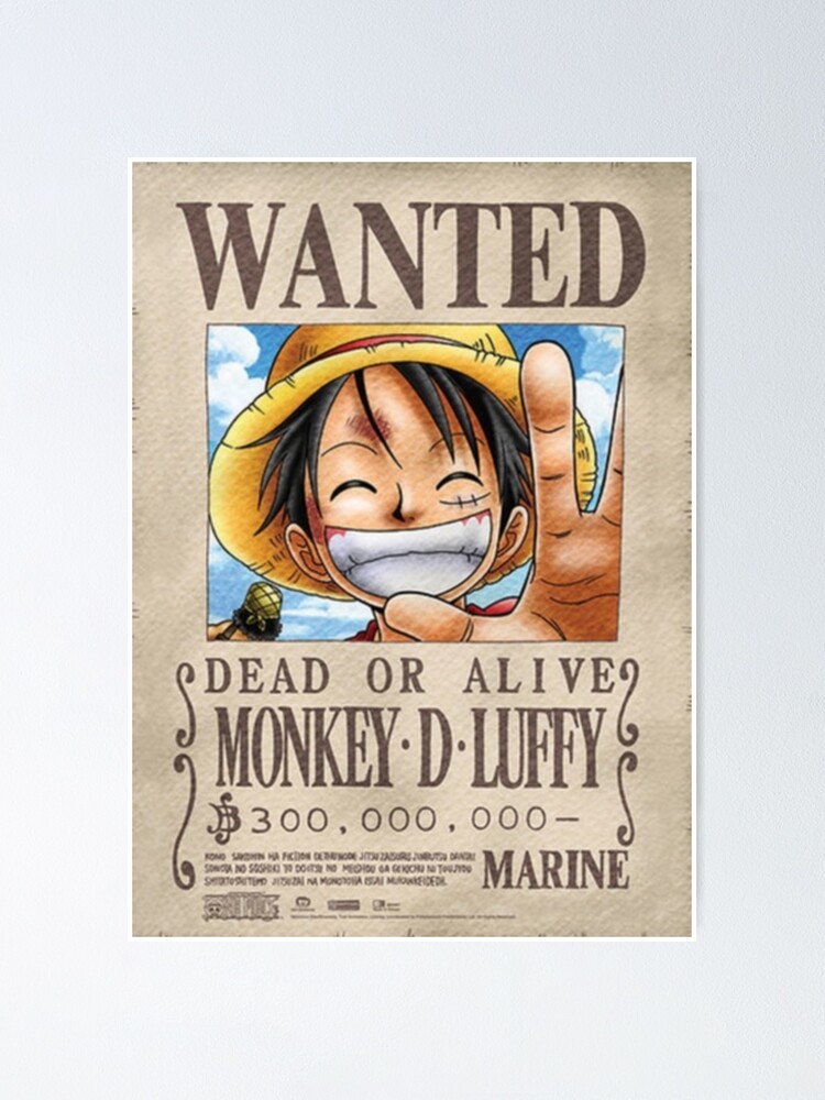 Luffy Wanted Poster Poster By Dumontbast Redbubble