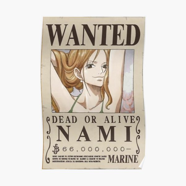 Nami Wanted Poster Poster By Dumontbast Redbubble