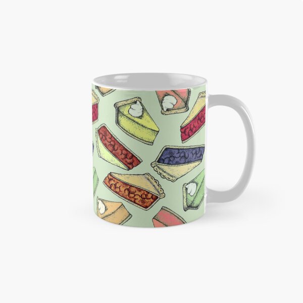 Item preview, Easy As Pie - cute illustrations of pie on sage green  designed and sold by Perrin Le Feuvre.