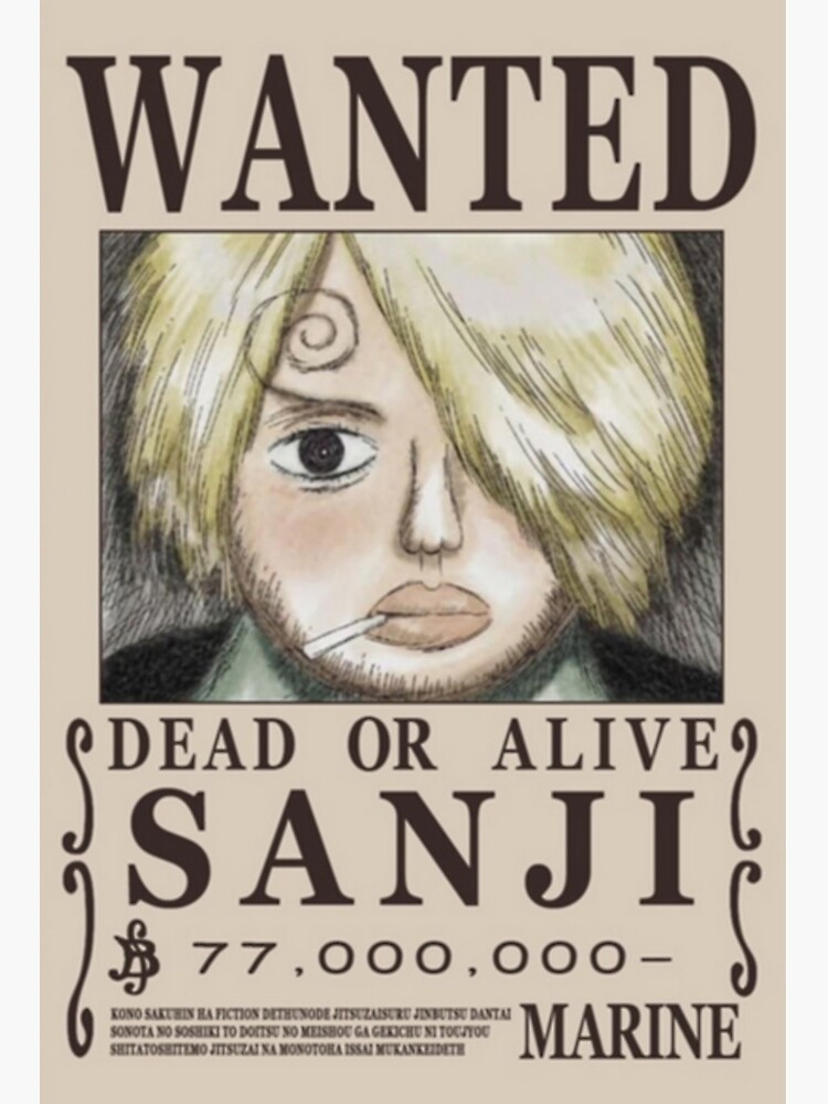 Sanji First Wanted Poster Art Board Print By Dumontbast Redbubble
