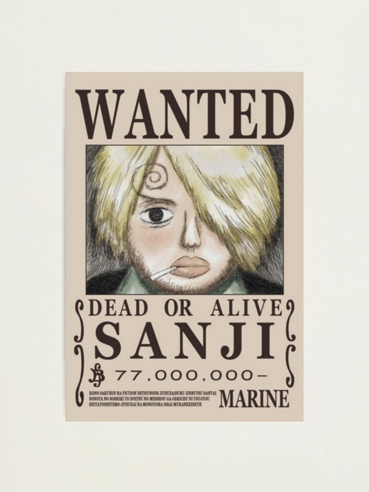 Sanji First Wanted Poster Photographic Print By Dumontbast Redbubble