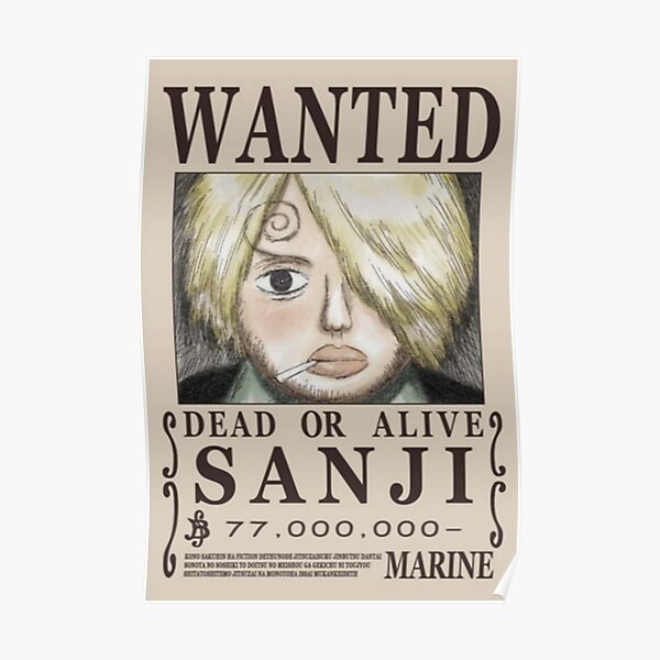 Sanji First Wanted Poster Poster By Dumontbast Redbubble