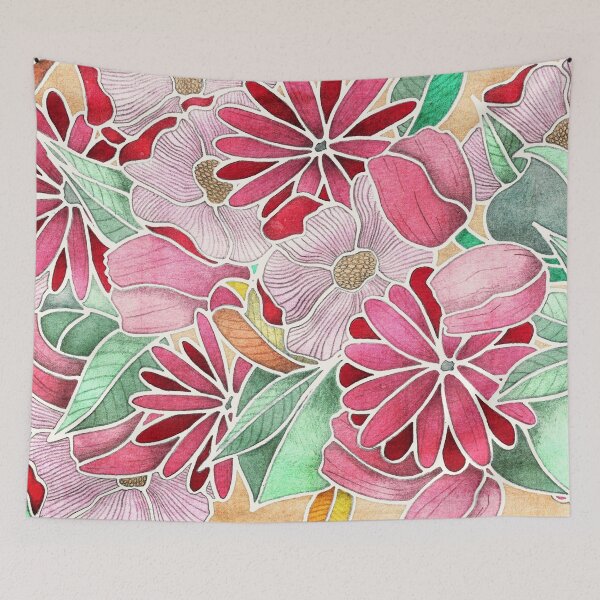Item preview, Blossoming - a hand drawn floral pattern designed and sold by Perrin Le Feuvre.
