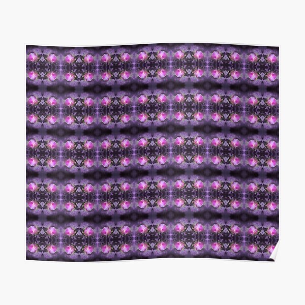 Old fashioned pink rose, purple texture pattern Poster