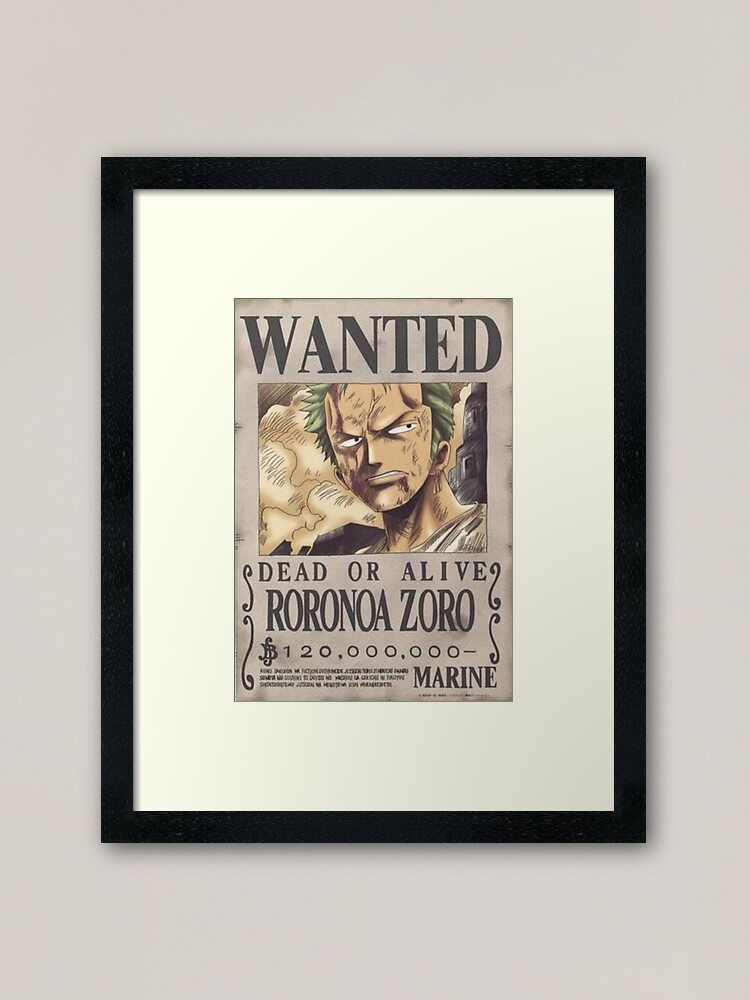 Zoro First Wanted Poster Framed Art Print By Dumontbast Redbubble