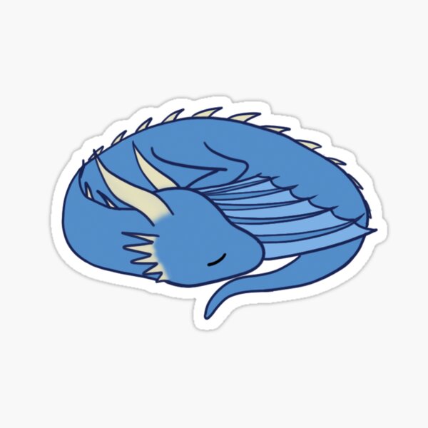 Sleeping blue dragon Sticker