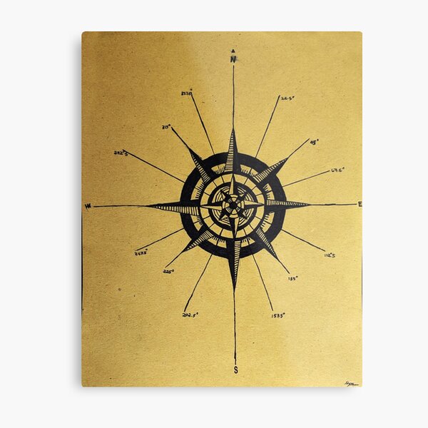 Nautical Compass Metal Print