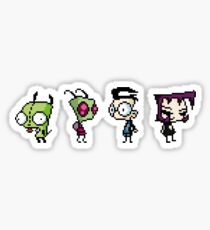 8-Bit Invader Zim Characters Sticker