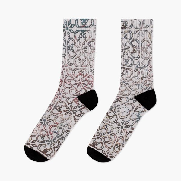 Item preview, Vintage Mediterranean tiles pattern pink and grey designed and sold by Anna Lemos.