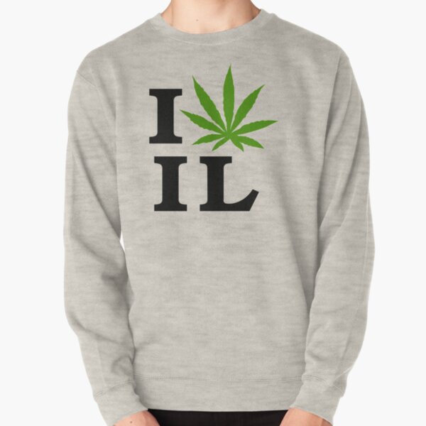 I Love Illinois Marijuana Cannabis Weed Pullover Sweatshirt