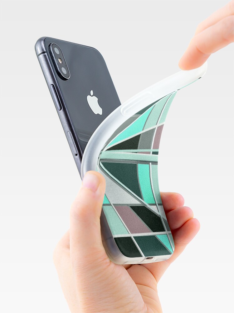 Alternate view of Zooming Teal iPhone Case