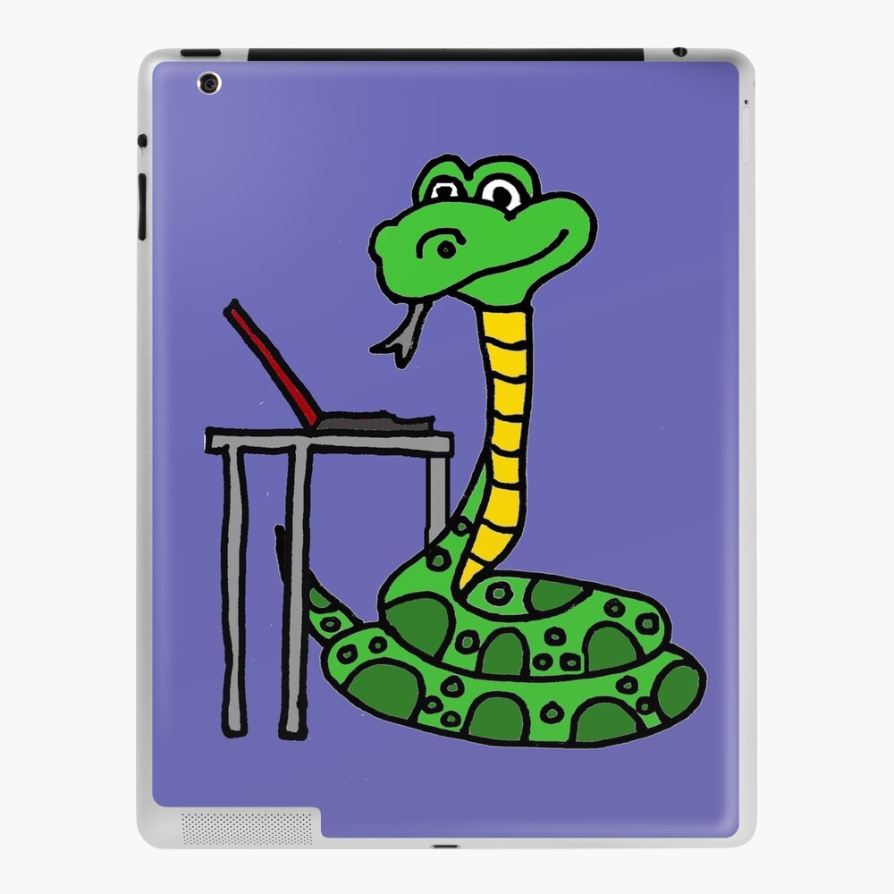 Funny Python programmer Snake Cartoon Funny Python programmer Snake Cartoon