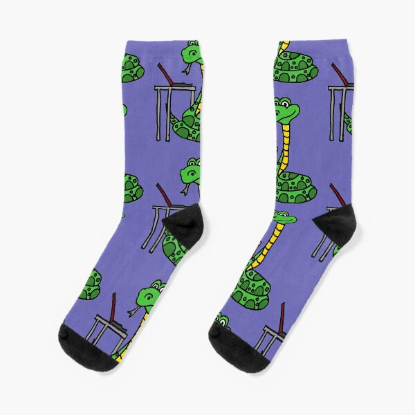 Funny Python programmer Snake Cartoon Socks