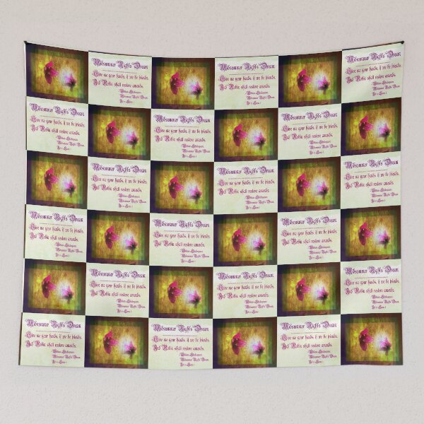 Item preview, marriage of Titania; Salmon berry floral duet Shakespearean quotepattern designed and sold by Dawna Morton.