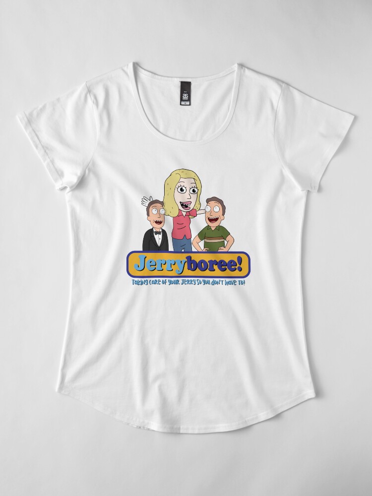 Alternate view of Jerryboree - Jerry Daycare inspired by Rick and Morty Premium Scoop T-Shirt