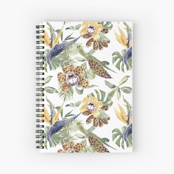 Jungle Animal Print Orchids Spiral Notebook