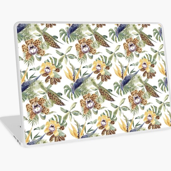 Jungle Animal Print Orchids Laptop Skin
